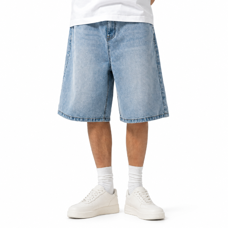 Men’s Baggy Denim Shorts – Loose Fit, No Tight Legs