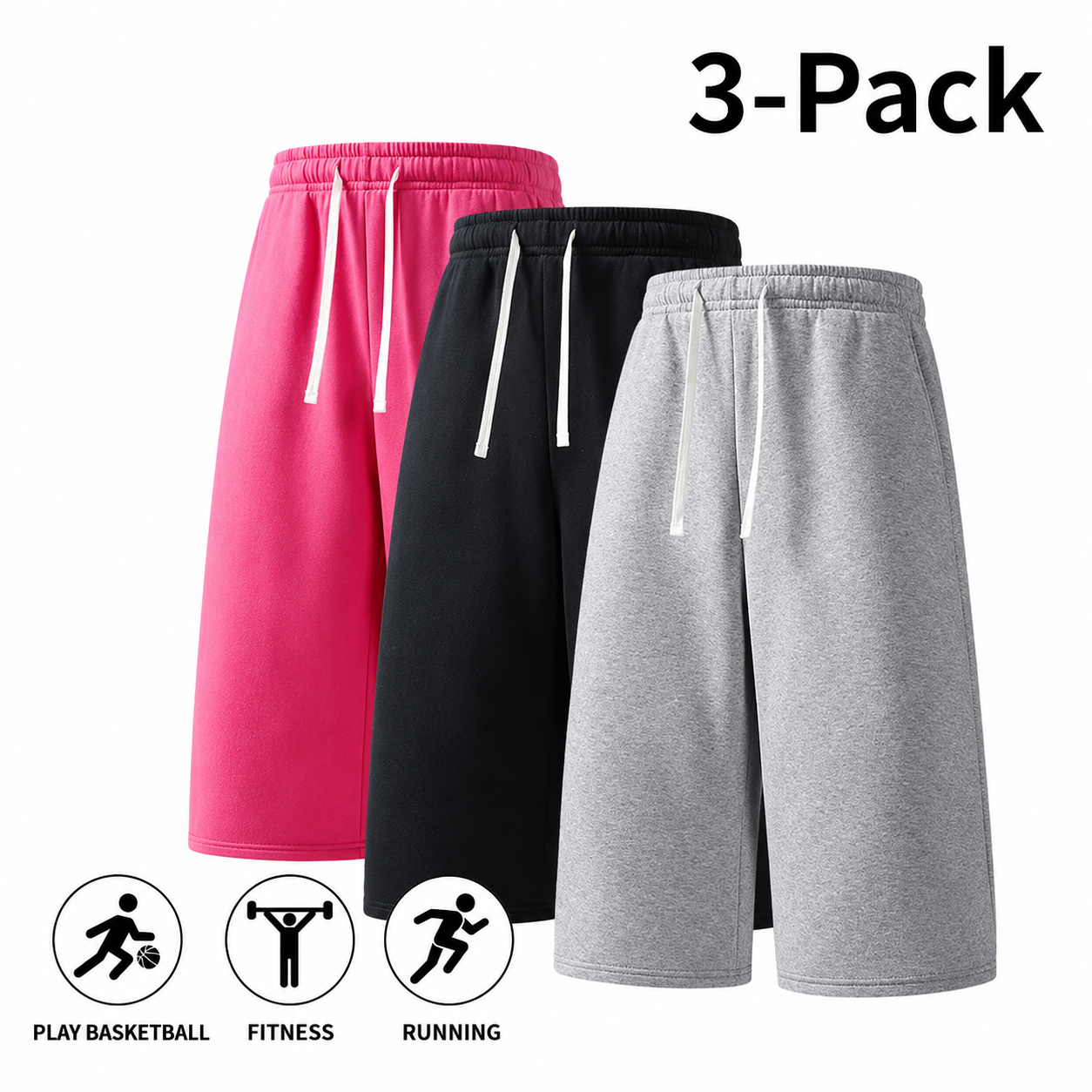 3-Pack Men's Sweat Shorts – Stay Cool, Dry & Comfortable All Day
