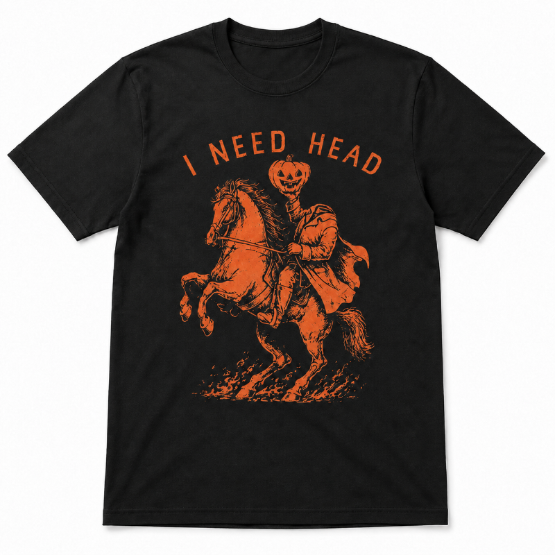 Mens I Need Head Pumpkin Horseman