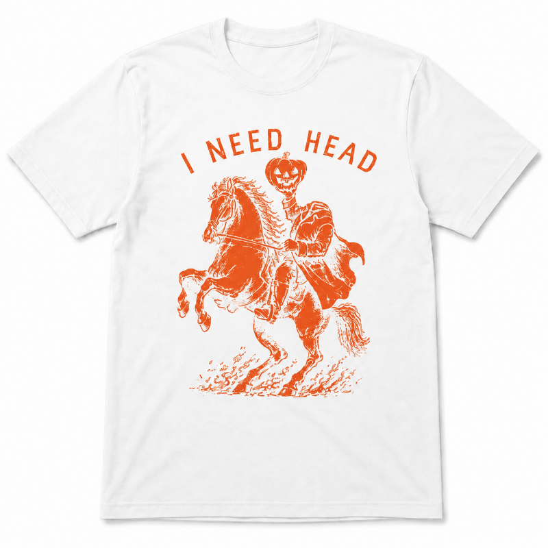 Mens I Need Head Pumpkin Horseman