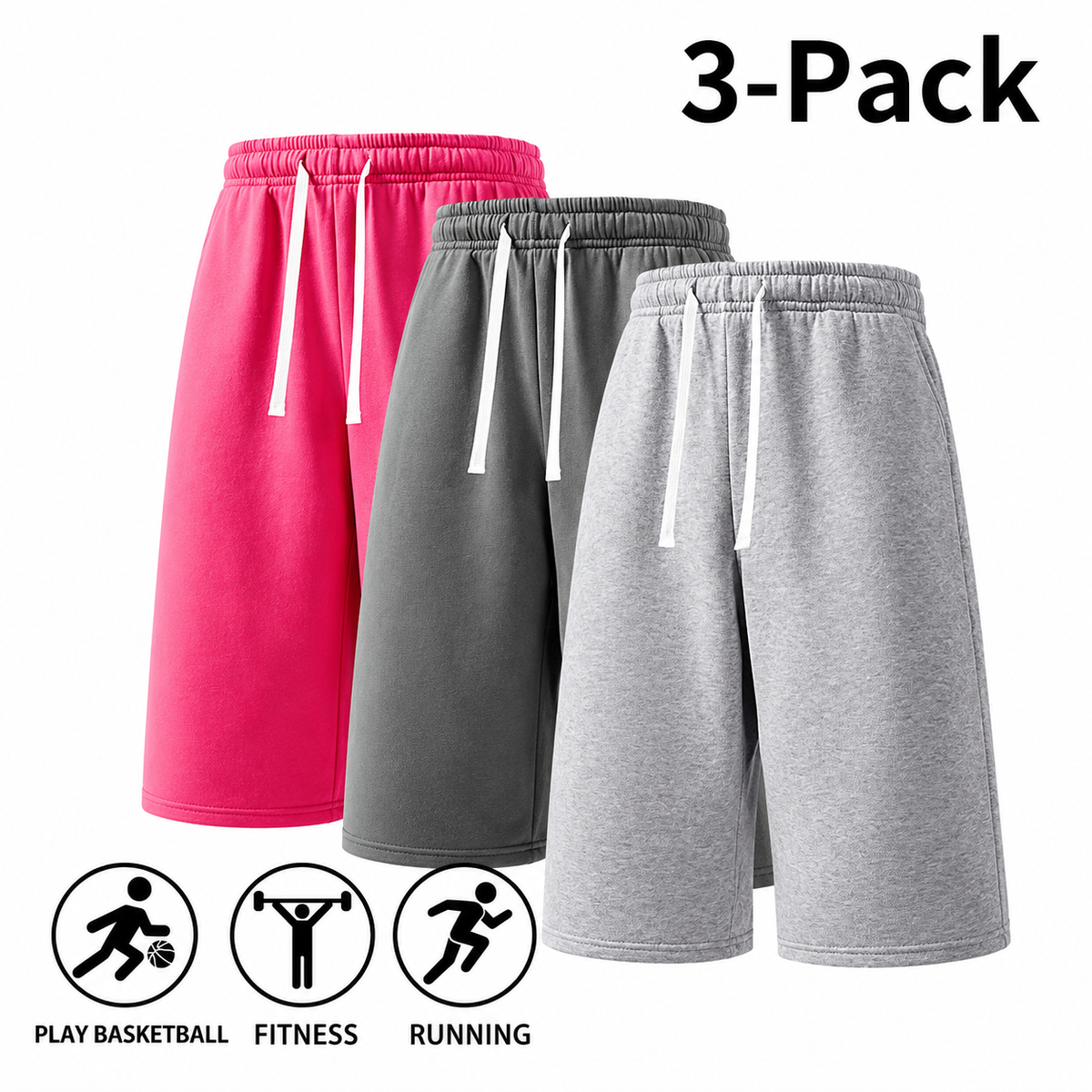 3-Pack Men's Sweat Shorts – Stay Cool, Dry & Comfortable All Day