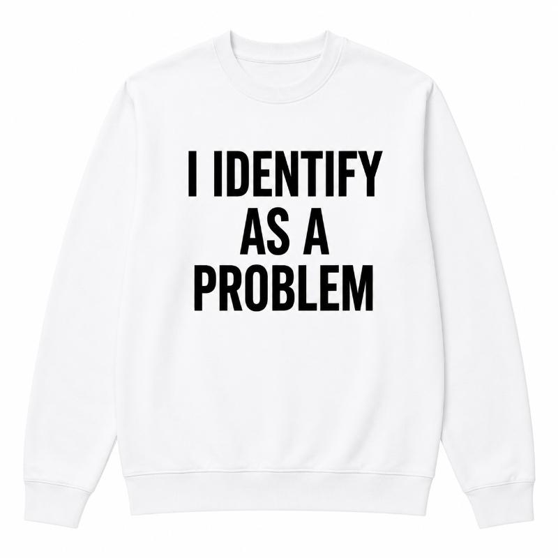 I Identify As A Problem Funny Graphic Sweatshirt