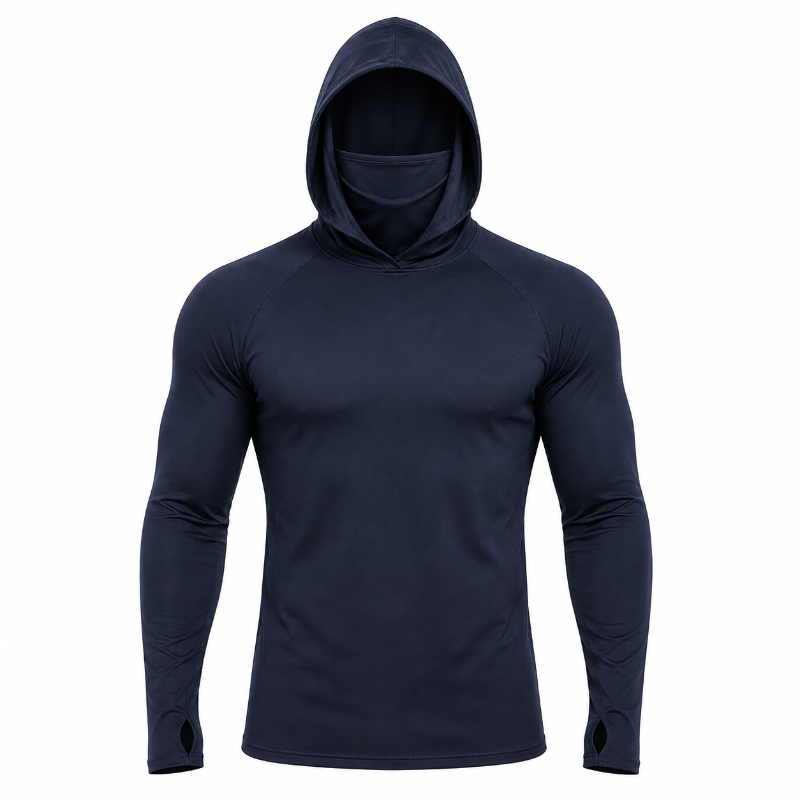 Men's Hooded Long Sleeve Athletic Shirt
