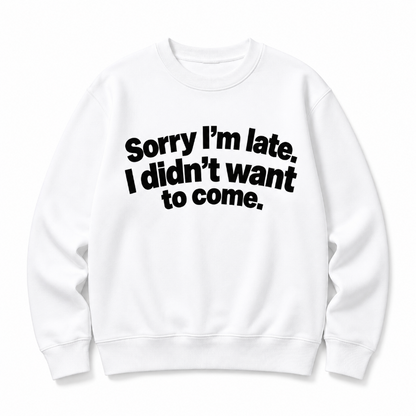 Sorry Im Late Funny Graphic Hoodie