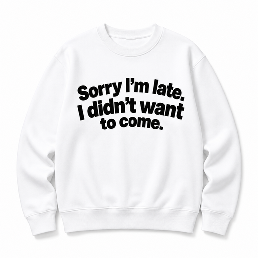 Sorry Im Late Funny Graphic Hoodie