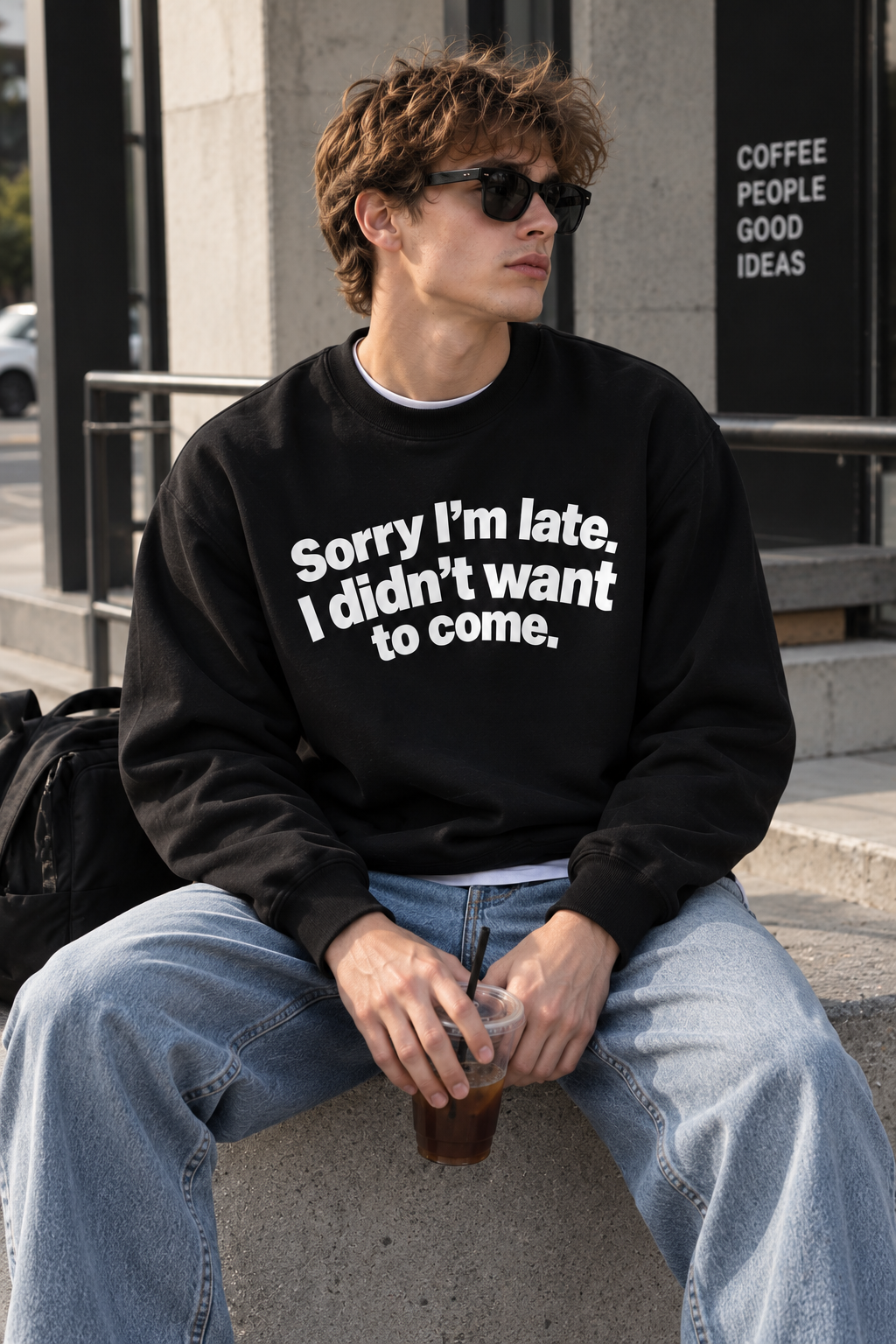 Sorry Im Late Funny Graphic Hoodie