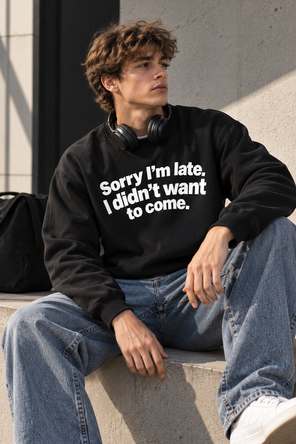 Sorry Im Late Funny Graphic Hoodie