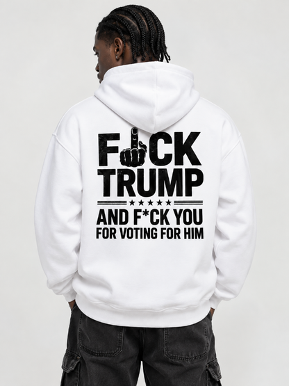 Fuck Trump Graphic Tee Long Sleeve Hoodie