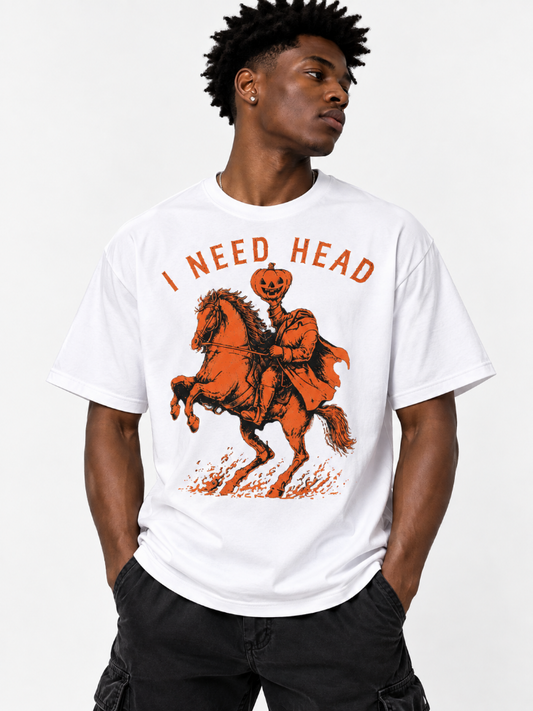 Mens I Need Head Pumpkin Horseman