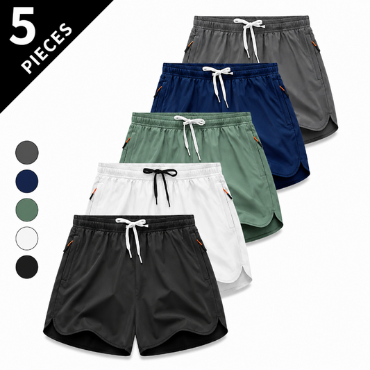 5-Pack Men's Quick-Dry Athletic Shorts